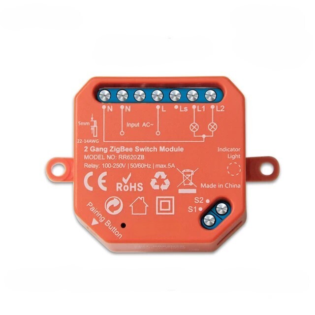Двухканальное беспроводное реле CleverHome ZigBee