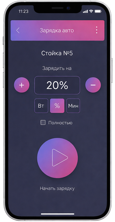Зарядка авто в приложении CleverHome